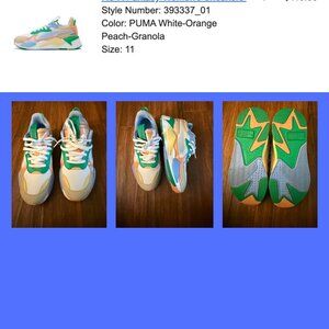 PUMA Sneakers Color: White-Orange Peach-Granola Size: 11 WOMENS